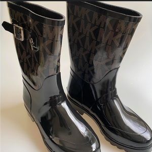 Michael Kors black logo size 8 rain boots.